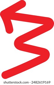 Red Hand drawn arrow symbol. Arrow icon sketch graphic design for education and business use.	

