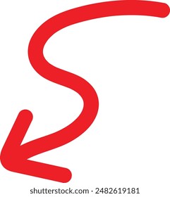 Red Hand drawn arrow symbol. Arrow icon sketch graphic design for education and business use.	
