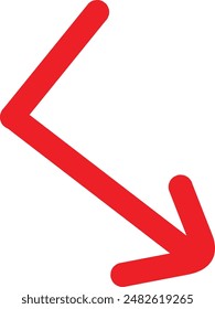 Símbolo de flecha dibujado a mano rojo. Icono de flecha boceto Diseño gráfico para la educación y el uso empresarial.	
