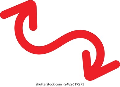 Red Hand drawn arrow symbol. Arrow icon sketch graphic design for education and business use.	
