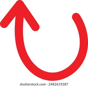 Símbolo de flecha dibujado a mano rojo. Icono de flecha boceto Diseño gráfico para la educación y el uso empresarial.	
