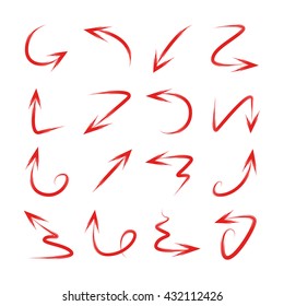 red hand drawn arrows