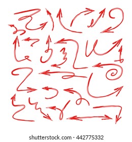 red hand drawn arrows
