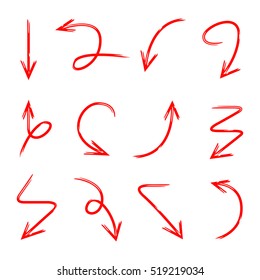 red hand drawn arrows