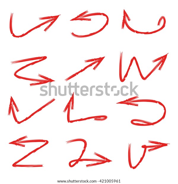 Red Hand Drawn Arrows Stock Vector (Royalty Free) 421005961 | Shutterstock