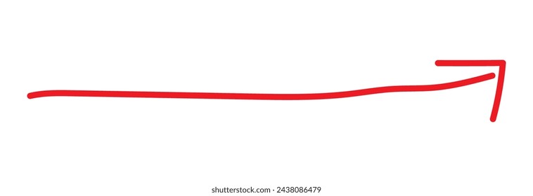 Flechas rojas dibujadas a mano sobre fondo blanco. Icono de flecha de curva. Flecha, icono de cursor.