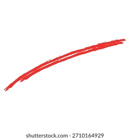 Elemento de sublinhado de traçado de pincel desenhado à mão vermelha, ilustração de vetor de linha única, linha de ênfase de realce