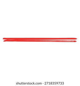 Rot handgezeichnete Pinsel Strich Unterstreichung Element, einzelne Linie Vektorgrafik, Hervorhebung Linie