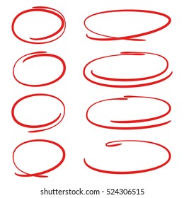 red hand drawn circles for marking text