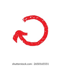 Red hand drawn circular arrow illustration
