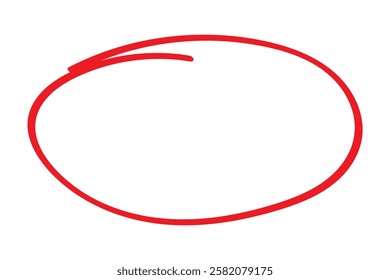 red  hand drawn doodle ellipses. Scribble  circle and highlight text. red Marker round elements isolated on white background. 1176