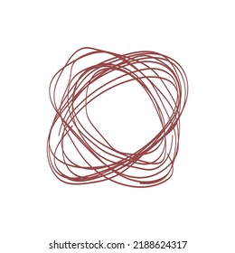 Red hand drawn doodle on white background, isolated illustration, vector