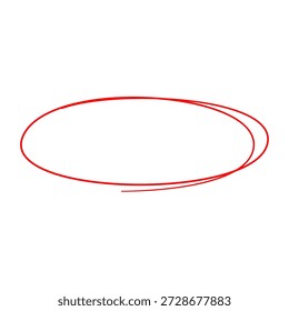 Oval de Doodle dibujado a mano rojo. Resaltar Ilustración vectorial de elementos