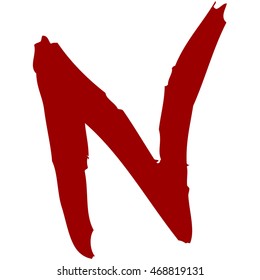 red hand drawn letter n red hand drawn letter n isolated on white. letter n, lipstick logo, hand drawn bloody red letter n on white, alphabet calligraphy, hand drawn bloody, calligraphy lipstick n