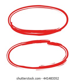 red hand drawn oval, circle markers for highlighting text