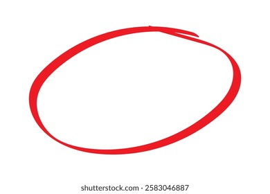 red hand drawn oval marker, circle highlighter