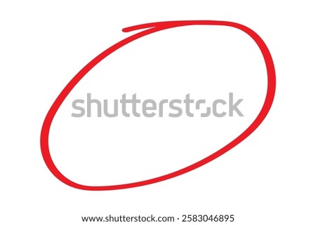 red hand drawn oval marker, circle highlighter