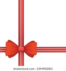 Red hand drawn ribbon for christmas background