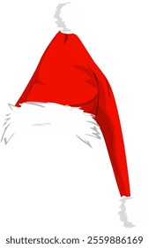 Red hand drawn Santa clause hat for Christmas celebration 