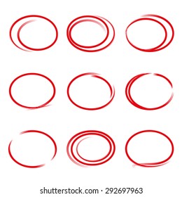 red hand drawn scribble circles for highlight something