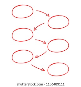 red hand drawn and sketch diagram template for presentation