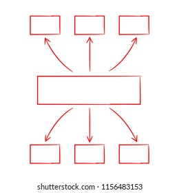 red hand drawn and sketch diagram template for presentation