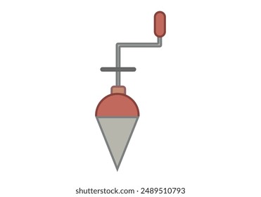 Red hand drill on white background