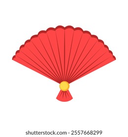 Red Hand Fan Vector Illustration. Good for for Event Planning.