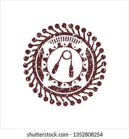 Red hand gripper icon inside distressed rubber texture