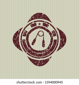 Red hand gripper icon inside rubber seal