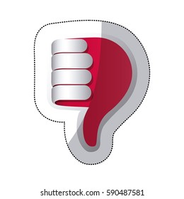 red hand making the bad sign icon, vector illustraction