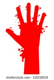 Red hand paint