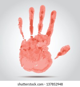Red hand print