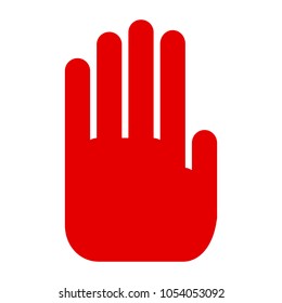 Red hand, stop sign icon - stock vector