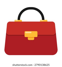 Red Handbag Cartoon Icon Isolated on white Background