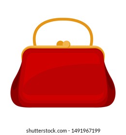 Red handbag. Vector illustration on a white background.