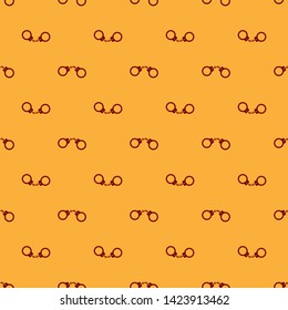 Red Handcuffs icon isolated seamless pattern on brown background.  Vector Illustration