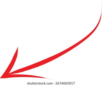 A red, hand-drawn arrow curves from upper right to bottom left, indicating direction.