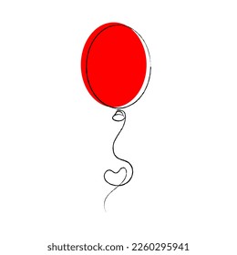 Globo dibujado a mano rojo. Ilustración del vector