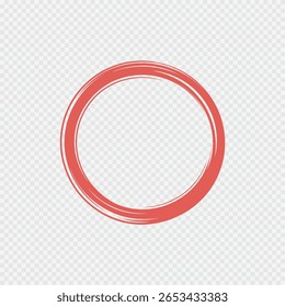 Red hand-drawn circle frame isolated on transparent background for highlight, emphasis, or design element in presentations and graphics - Powered by Shutterstock - Get 15% off with code: PIKWIZARD15