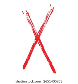 Symbole de marque de croix dessiné à la main rouge