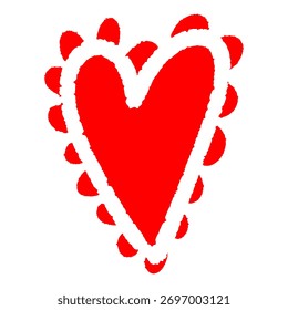 Elemento Coração Desenhado À Mão Vermelho - Ilustração De Símbolo De Amor Vetorial
