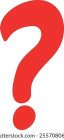 Red Hand-Drawn Question Mark Symbol

