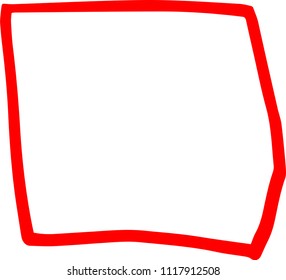 Red Hand-drawn rectangle