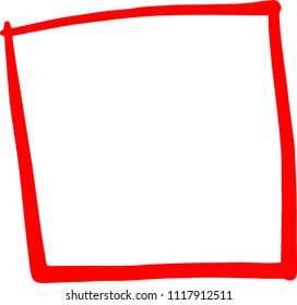 Red Hand-drawn rectangle