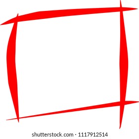 Red Hand-drawn rectangle