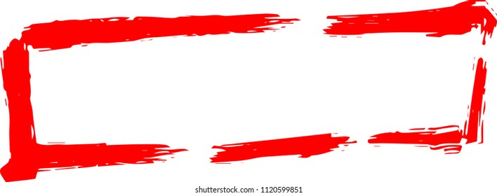Red Hand-drawn rectangular frame