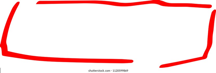 Red Hand-drawn rectangular frame