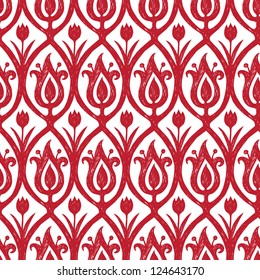 Red hand-drawn seamless ornament