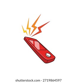 Un probador de voltaje portátil rojo que emite chispas eléctricas